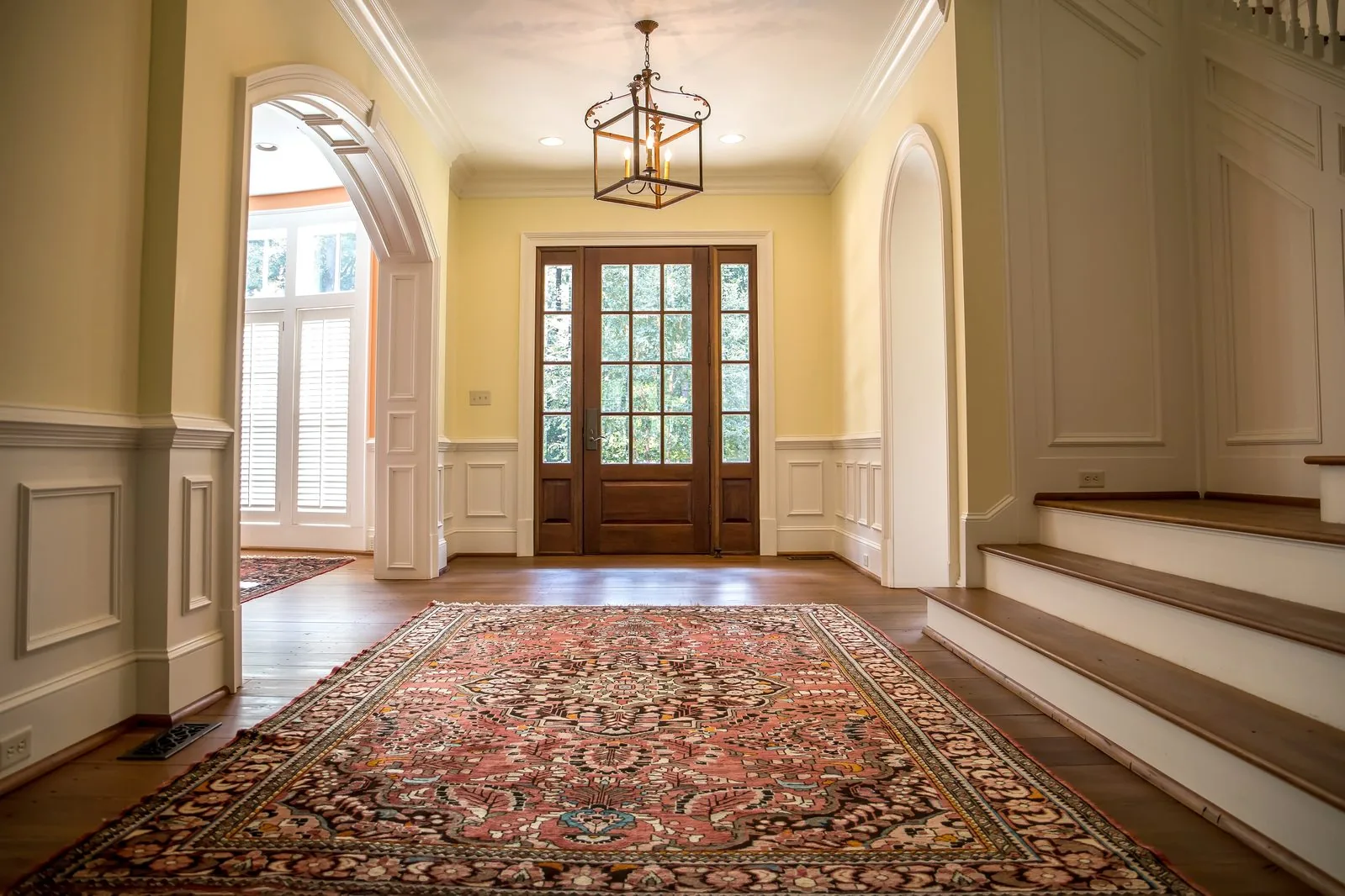 Area rug from a Homewood family home, deep cleaned in our plant after high-traffic wear.