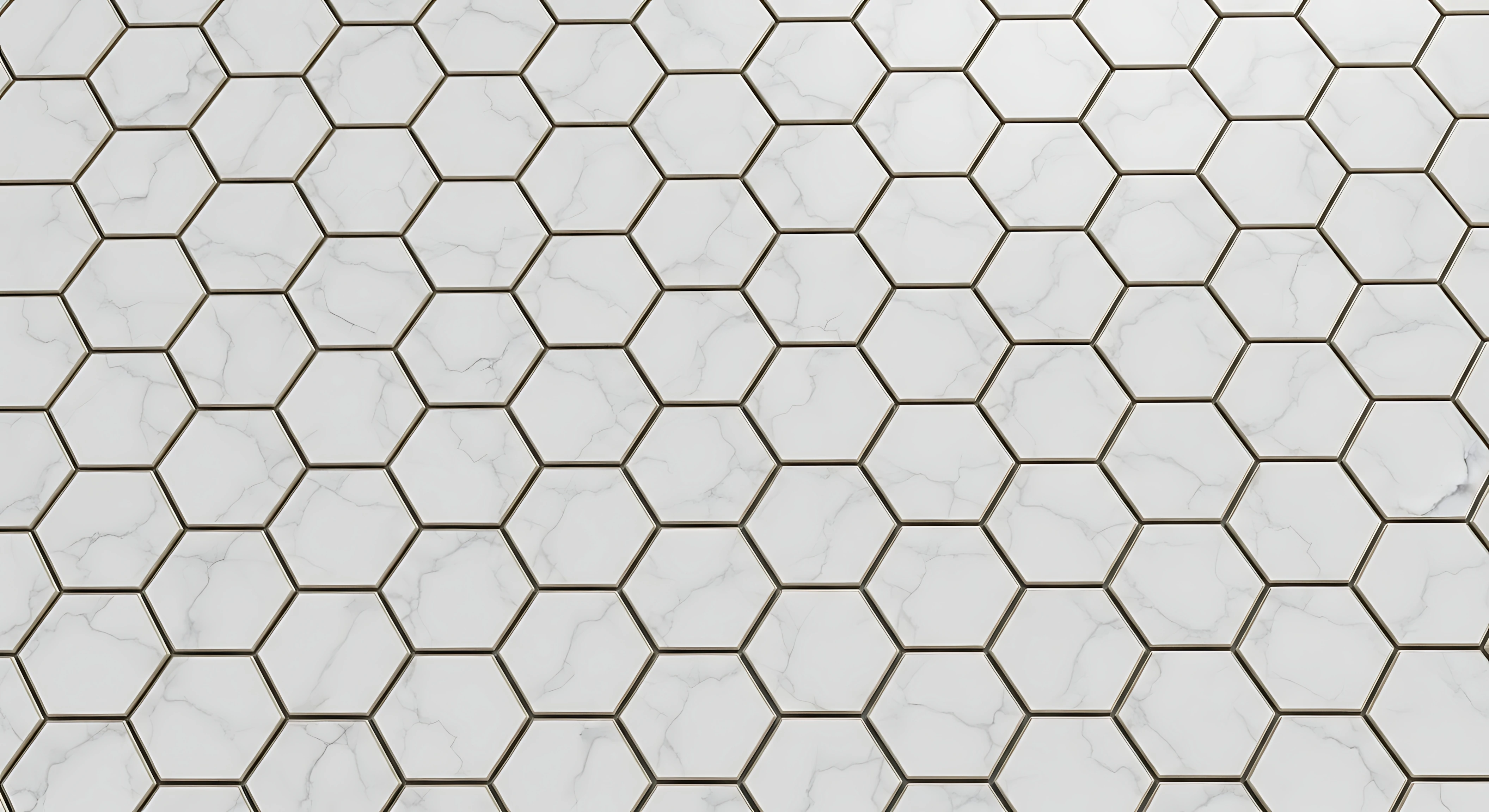 Restored hexagonal marble-look tile with crisp grout lines — deep cleaning that mopping can't match