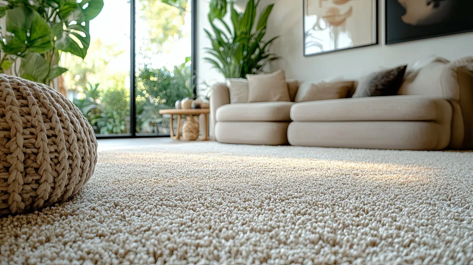 Freshly cleaned carpet in a Birmingham living room