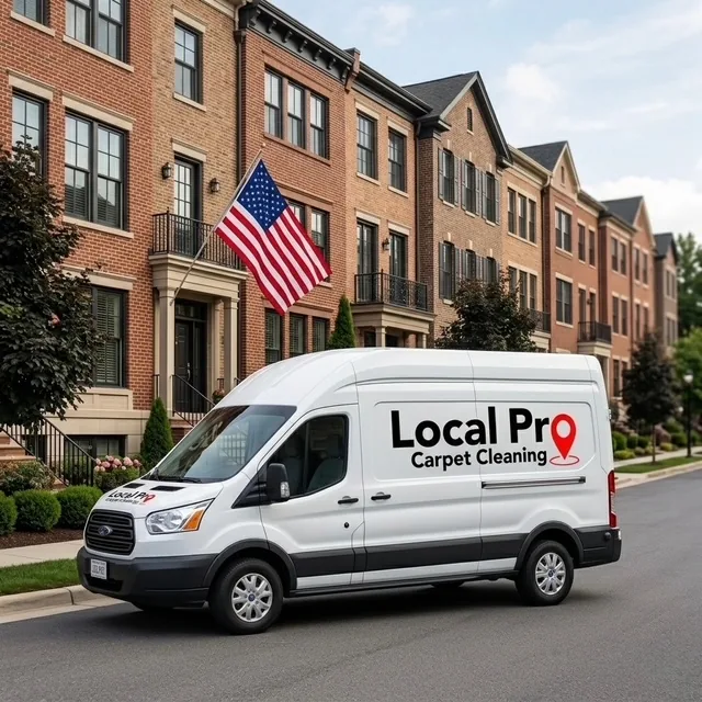 LocalPro Carpet Cleaning service van outside a Birmingham AL home